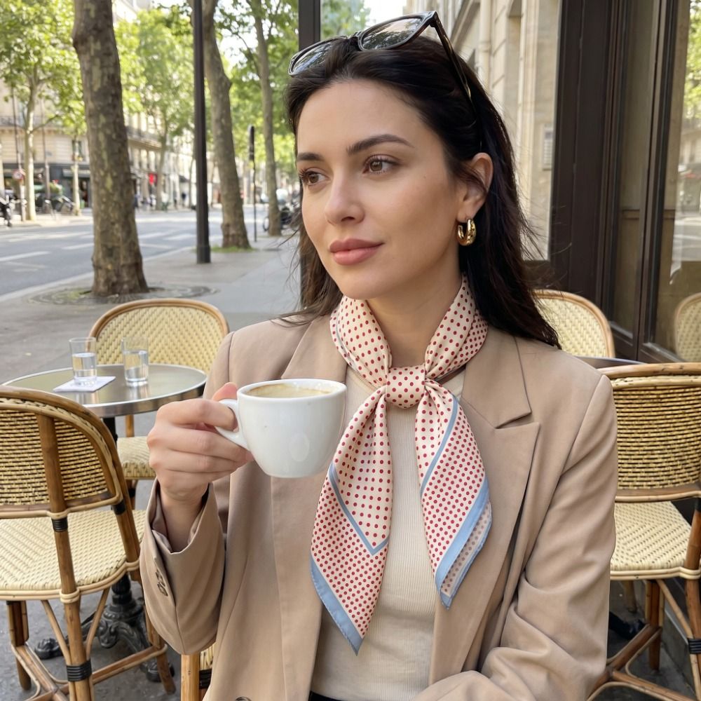 Women'S Korean Accessories - All-match Baskılı Nokta Baskılı Eşarp Y2K