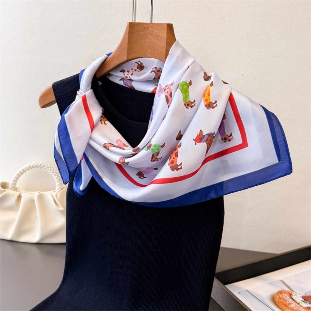 Women'S Korean Accessories - Baskılı Dachshund Baskı Baskı Eşarp Y2K