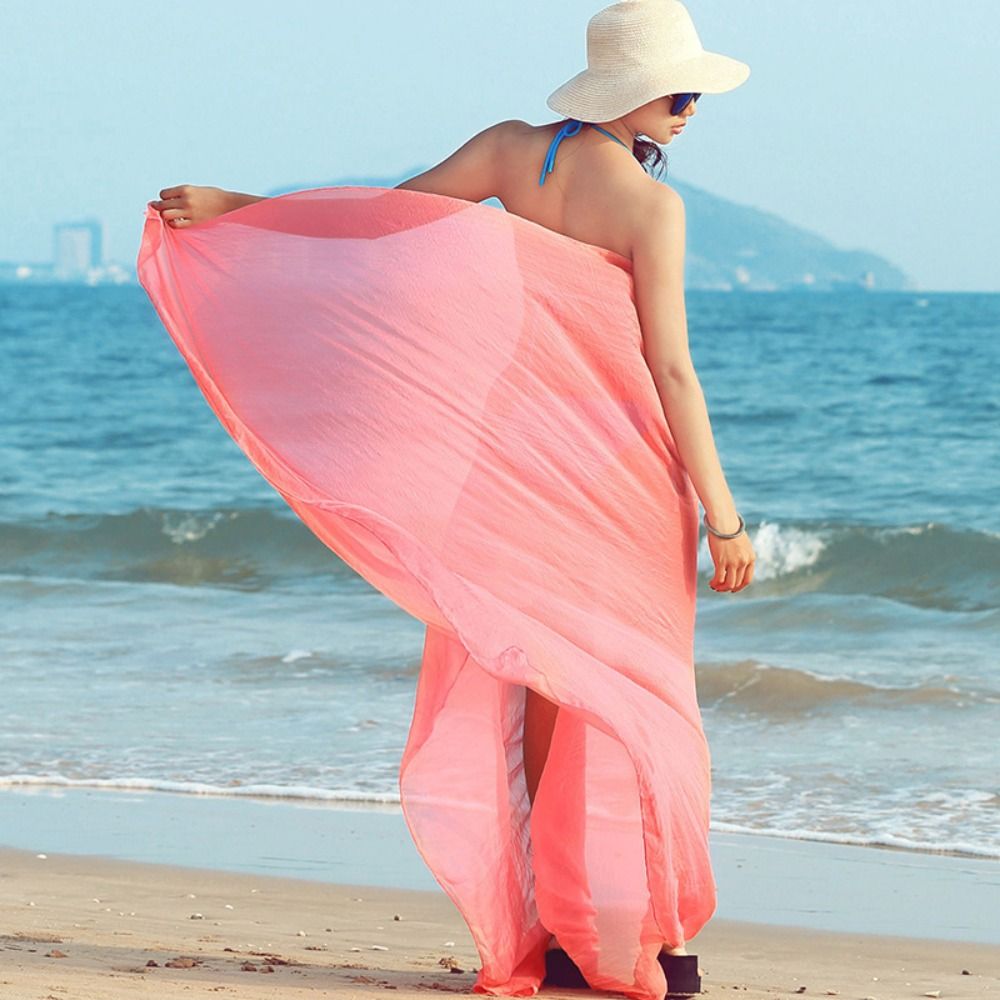 Women'S Korean Accessories - Plaj Şal Bikini Örtüsü Eşarplar Düz
