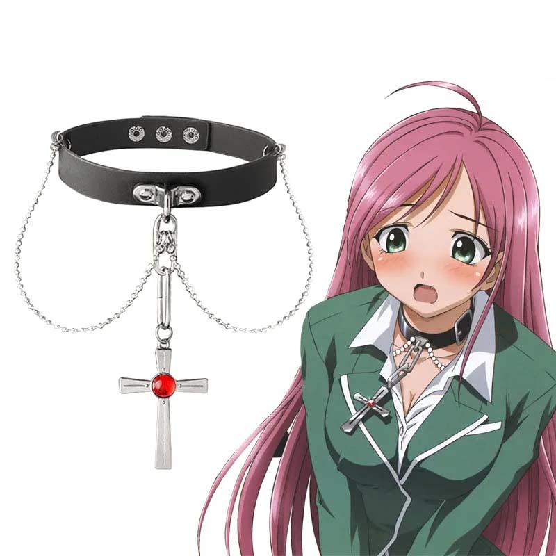 Women'S Vampire Accessories - Anime Rosario ve vampir kırmızı kristal