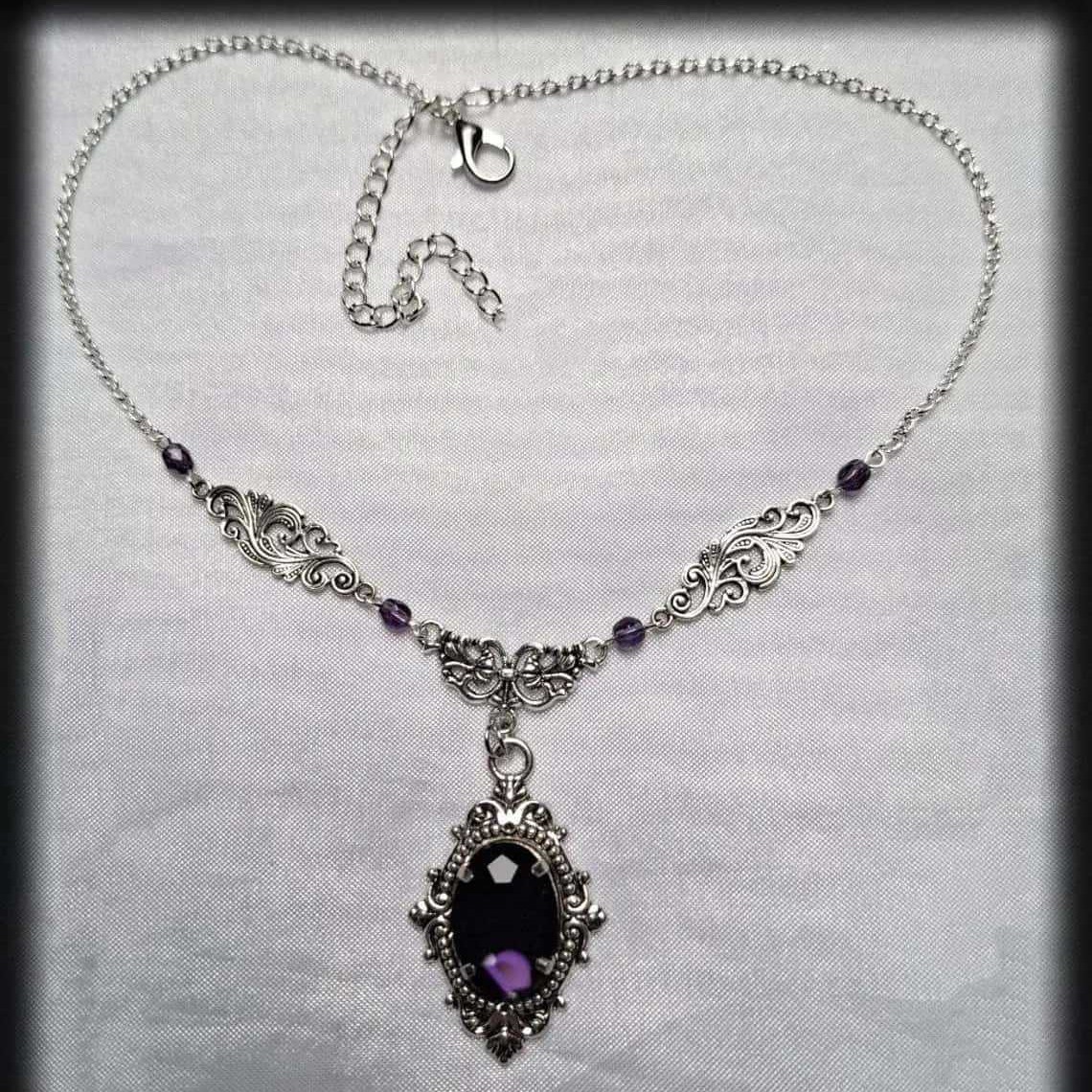 Women'S Vampire Accessories - Mor Sihirli Su Damlası Kolye, Gotik