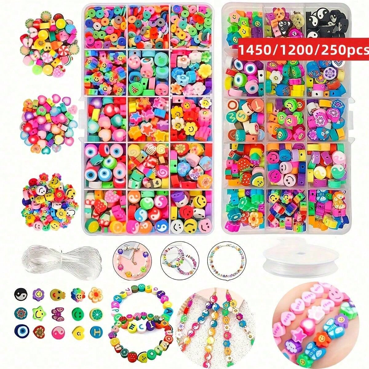 Women Accessories Gift Box - 1450/1200/250 adet Polimer Kil Boncuk Seti,