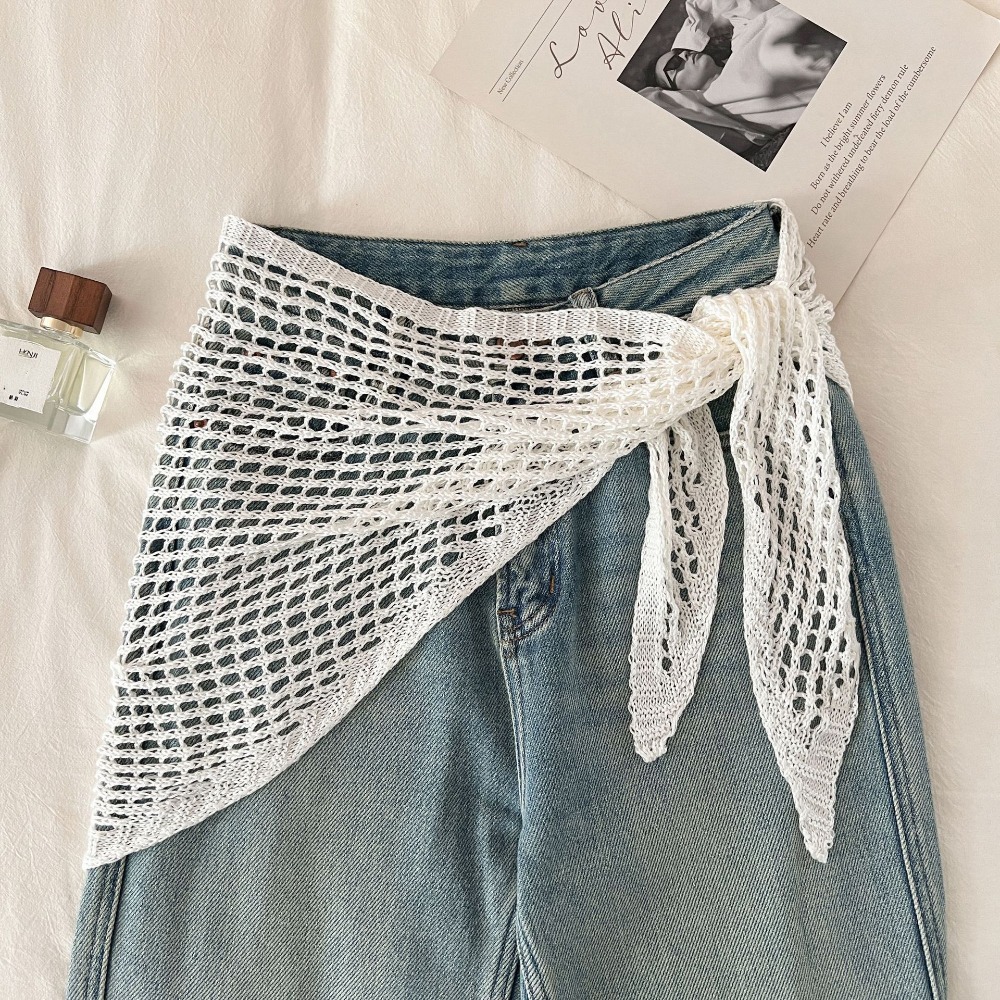 Women'S Korean Accessories - Düz Renk Üçgen Şal Y2K Kore