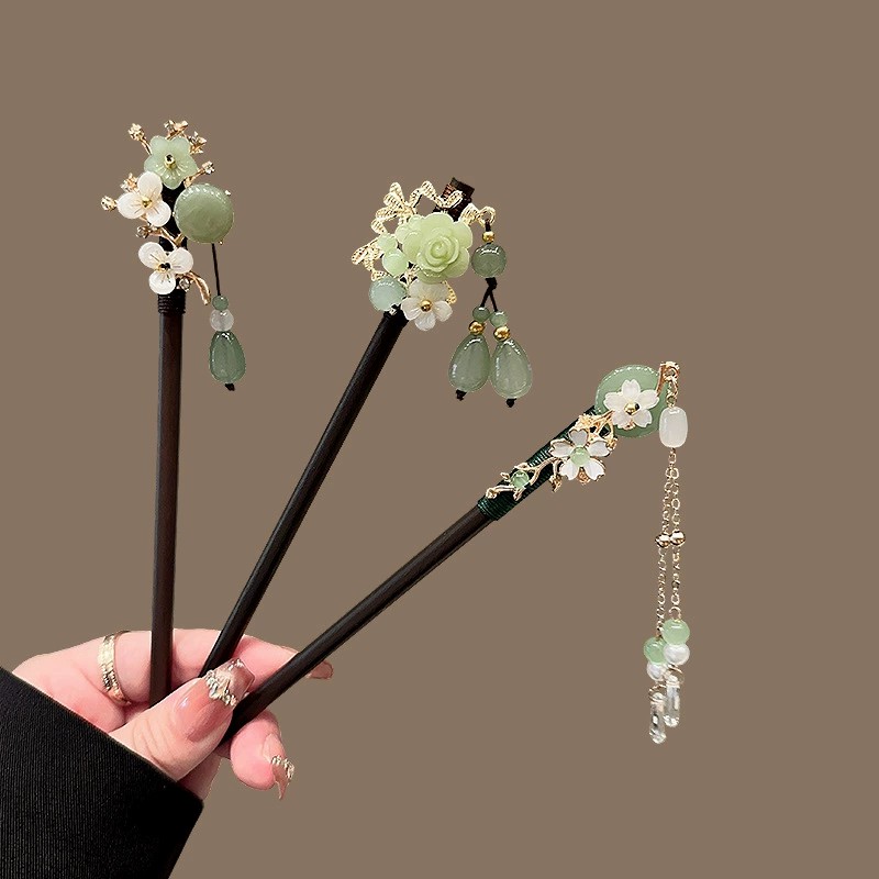 Women'S Formal Accessories - Antika Ahşap Saç Tokası Kadın Zarif