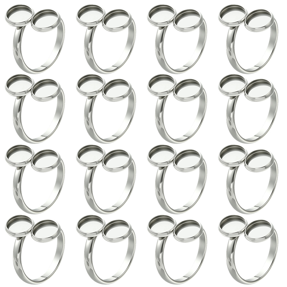 Ring Set Adjustable - 16 Adet Yüzük Tabanı 18mm 304
