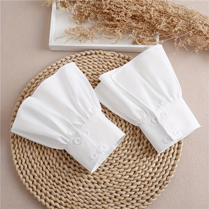 Women'S Clothing And Accessories - 2 adet Ruffles Basit Beyaz Manşetler