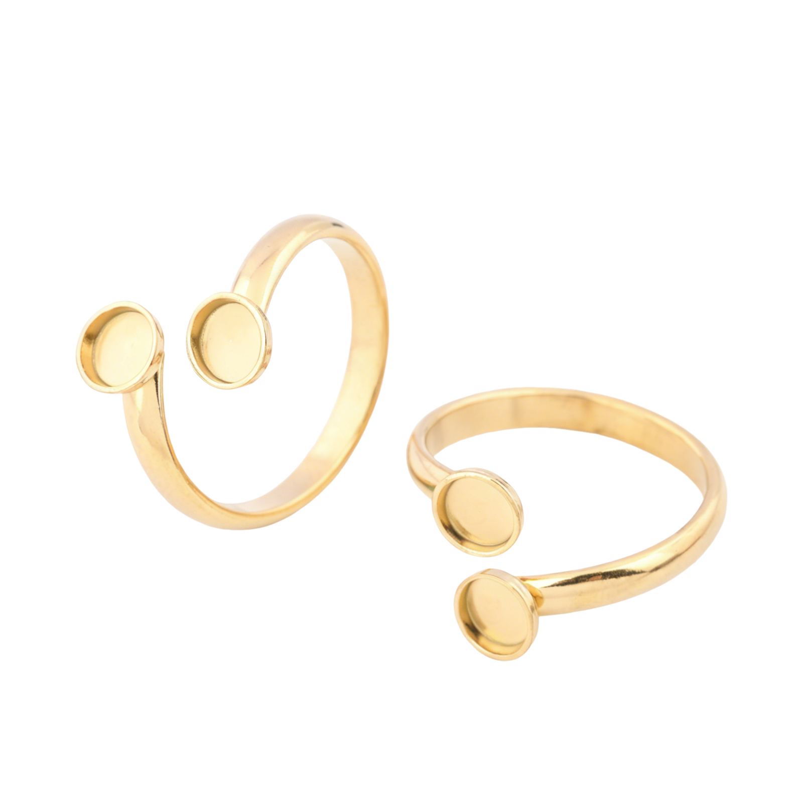 Ring Set Adjustable - 10 adet Paslanmaz Çelik Ayarlanabilir Altın