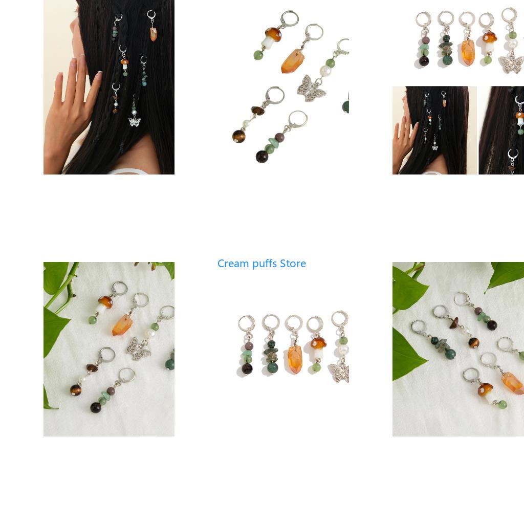 Women Accessories Description - 50LE Toplu Kelebek Dreadlock Charm Taş