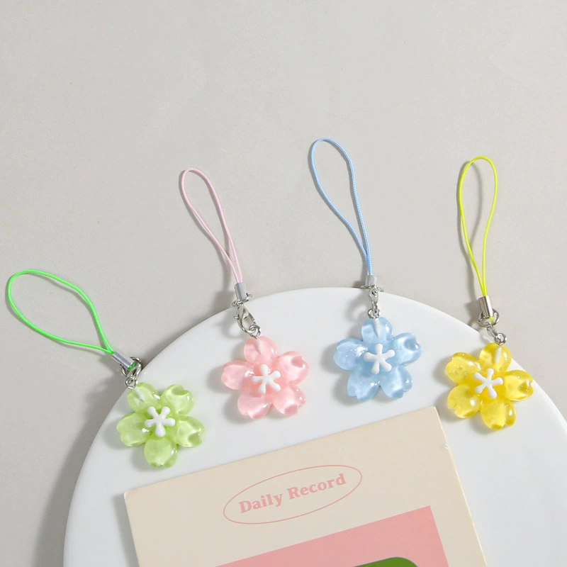 Women'S Korean Accessories - Renkli Reçine Çiçek Telefon Zincirleri Kadınlar